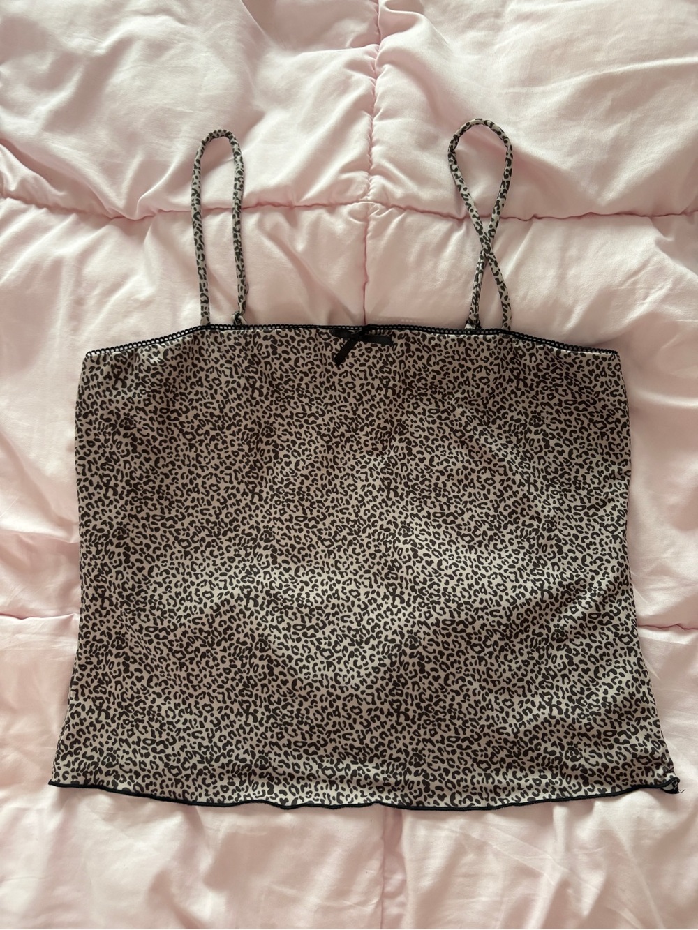 Madden Girl Leopard Print Cami Top - Black and Cream
